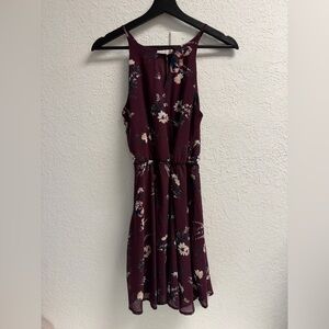 NWT Burgundy Floral Mini Dress XS
